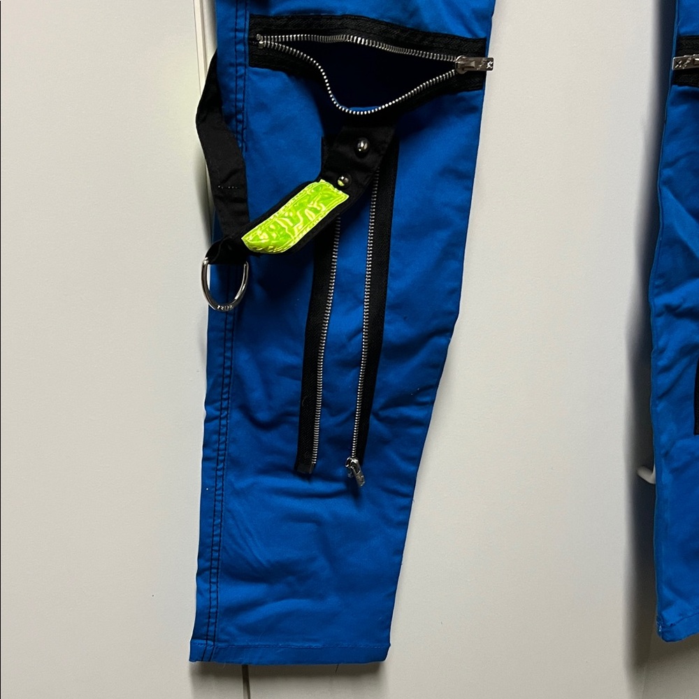 Tripp NYC Blue Cargo Pants with Neon and Black Accents - Picture 7 of 10